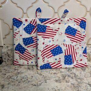 Patriotic USA Flag Pot Holders